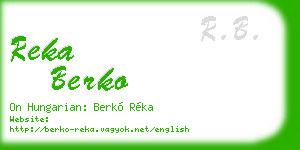 reka berko business card